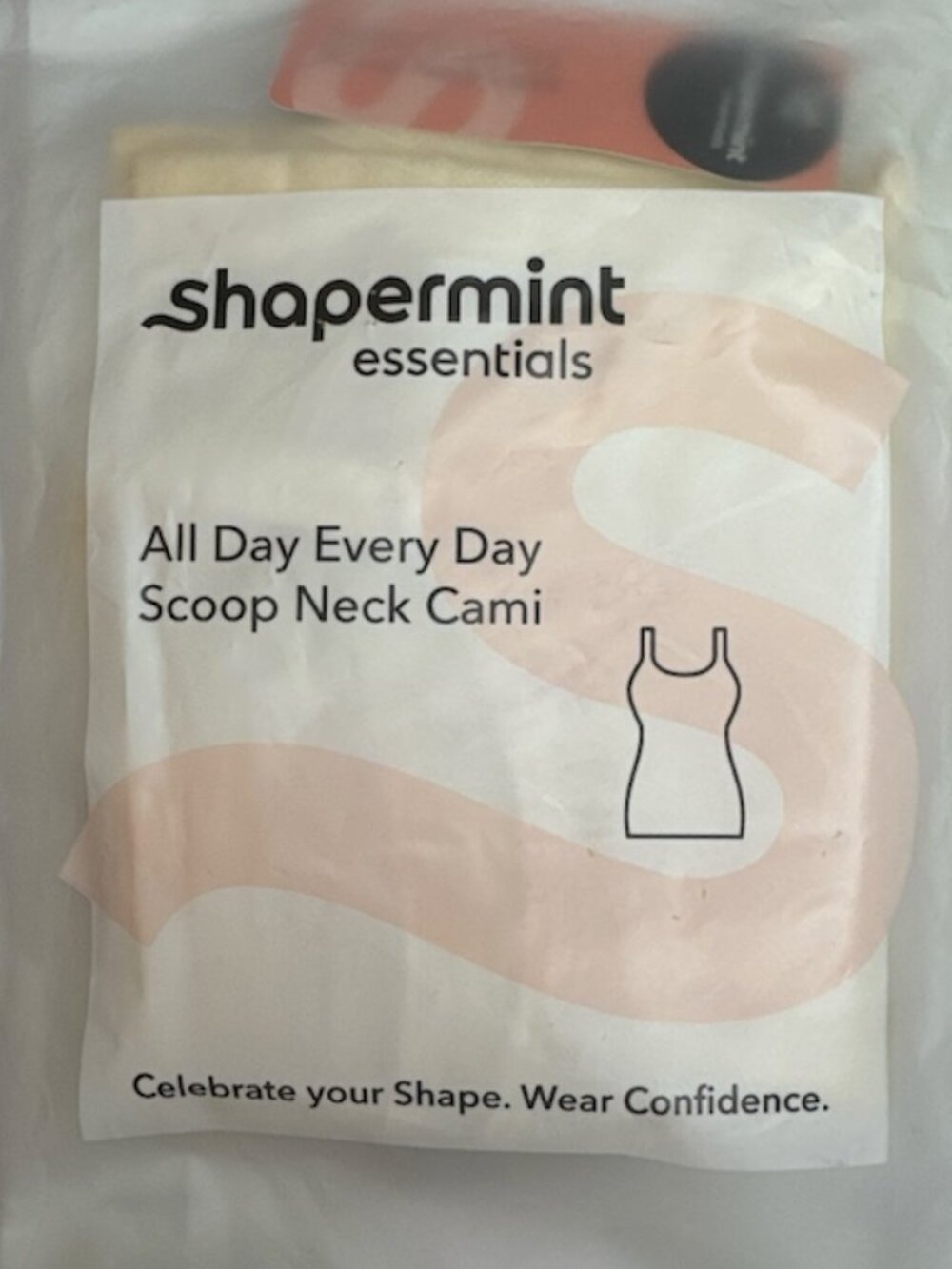 Shapermint Essentials Scoop Neck Shaping Cami Large Beige Adjustable Straps NWT